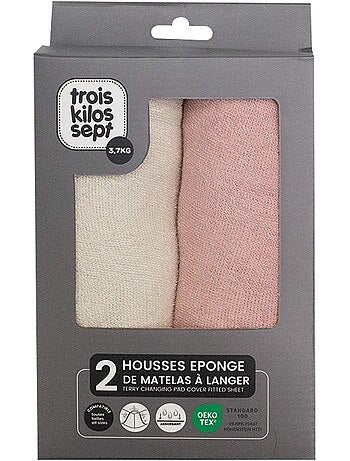 2 housses de matelas à langer pack 2 coloris