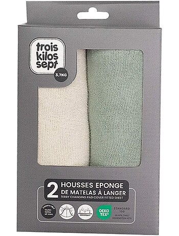 2 housses de matelas à langer pack 2 coloris
