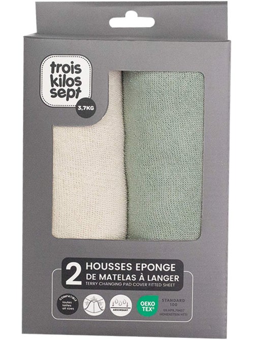 2 housses de matelas à langer pack 2 coloris - Kiabi