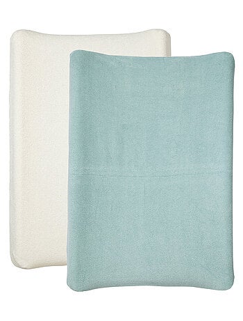 2 housses pour matelas à langer Naissance en Coton Uni - Babycalin