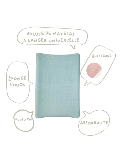 2 housses pour matelas à langer Naissance en Coton Uni - Babycalin - Kiabi