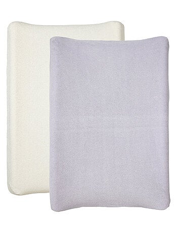 2 housses pour matelas à langer Naissance en Coton Uni - Babycalin