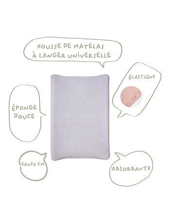2 housses pour matelas à langer Naissance en Coton Uni - Babycalin