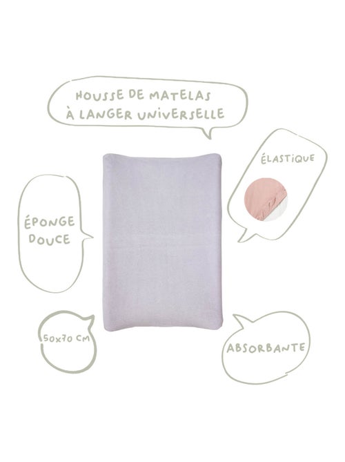 2 housses pour matelas à langer Naissance en Coton Uni - Babycalin - Kiabi