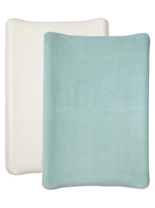 2 housses pour matelas à langer Naissance en Coton Uni