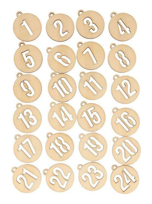 2 kits de chiffres ronds en bois calendrier de - Artemio - Kiabi