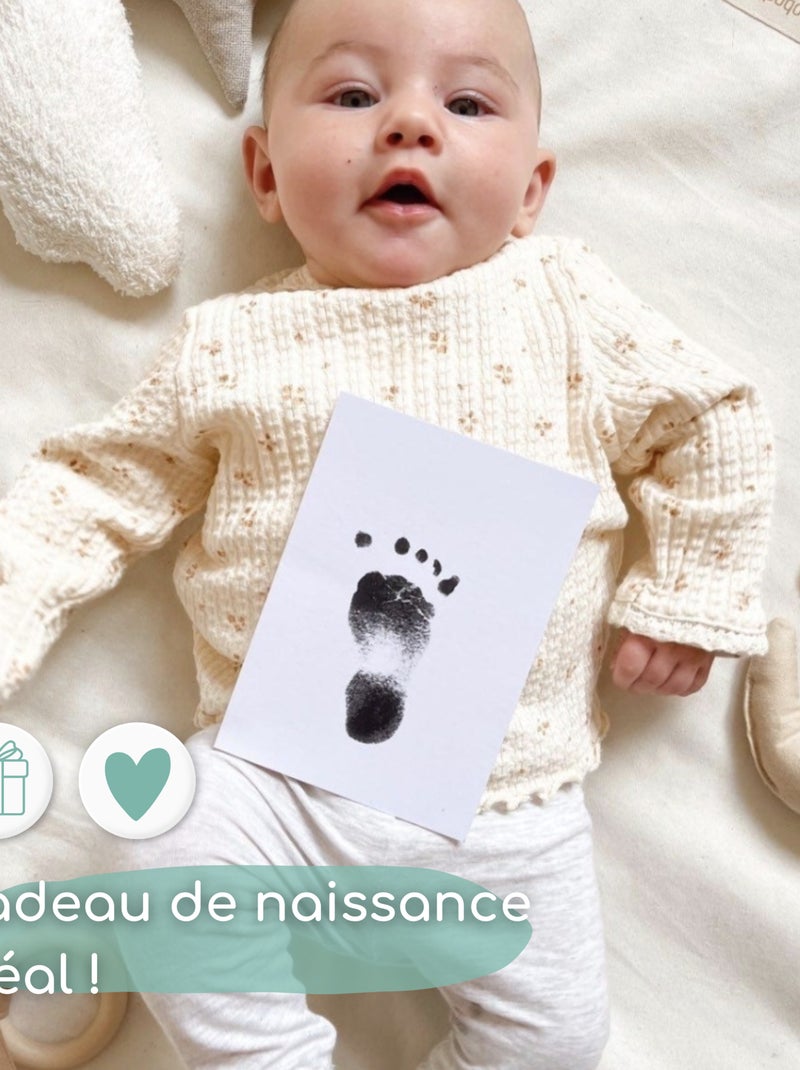 2 Kits d’empreintes pour mains et pieds de bébé Noir - Kiabi