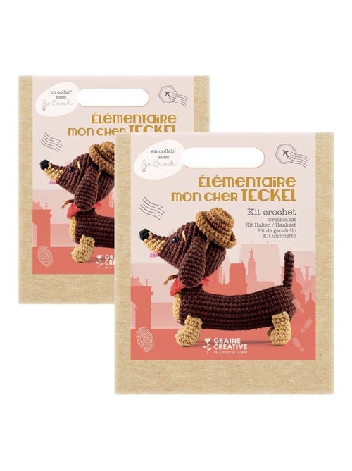 2 kits peluche en crochet Amigurumi - Teckel - Graine Créative - Kiabi