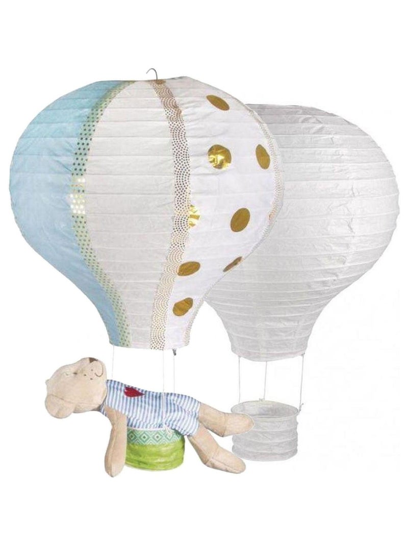 2 lampions en papier Montgolfière à chassis - Rayher Blanc - Kiabi
