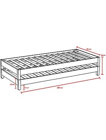 2 Lits empilables avec 2 sommiers