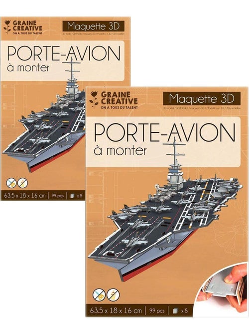 2 maquettes porte-avion à construire soi-même 63 x - Graine Créative - Kiabi