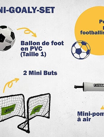 2 Mini-goal de football avec un ballon & une mini-pompe
