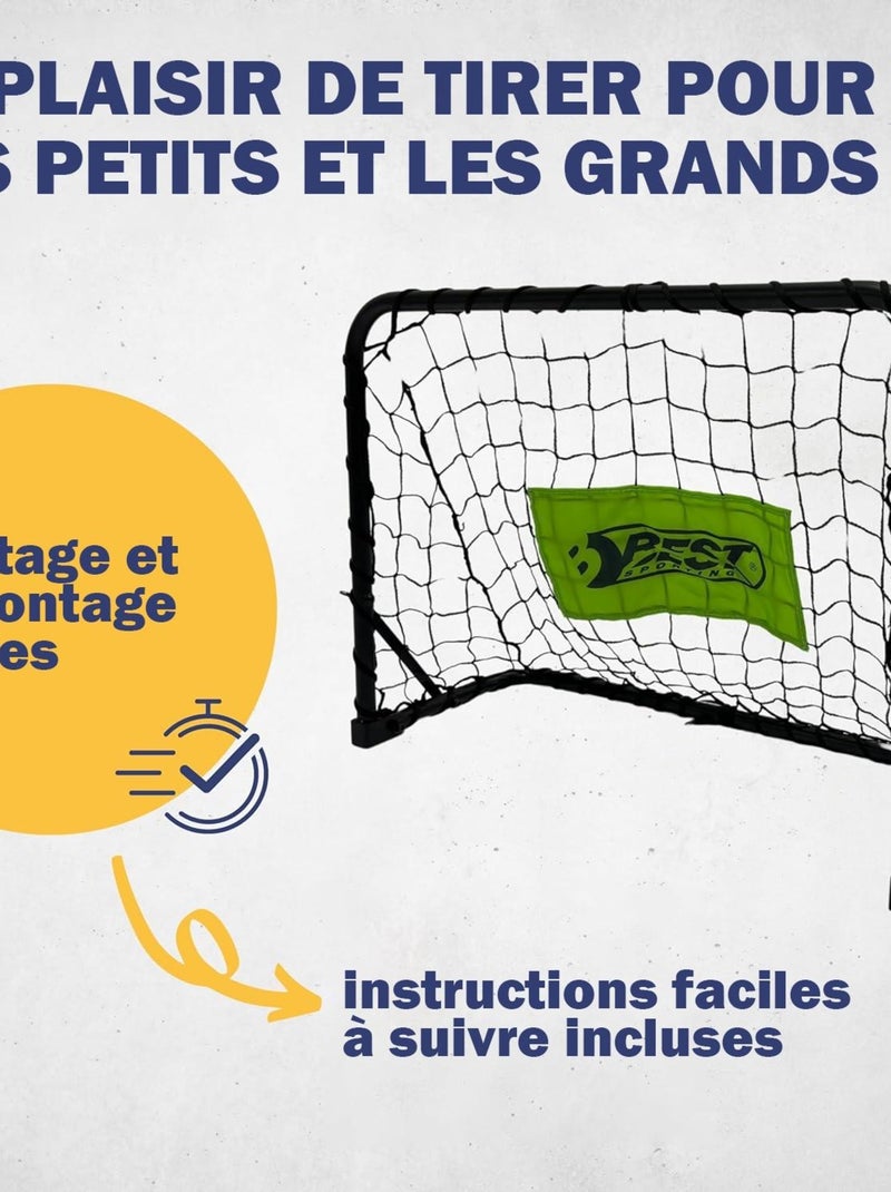 2 Mini-goal de football avec un ballon & une mini-pompe Noir - Kiabi