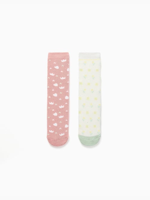 2 paires de chaussettes antidérapantes à motif - Kiabi