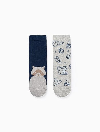 2 Paires de Chaussettes Antidérapantes 'Animaux'