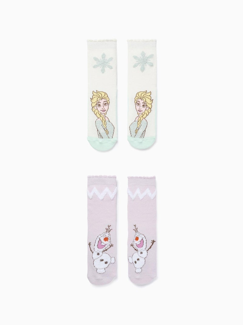 2 Paires de Chaussettes Antidérapantes Frozen Multicolore - Kiabi