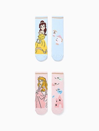 2 Paires de Chaussettes Antidérapantes Princesses