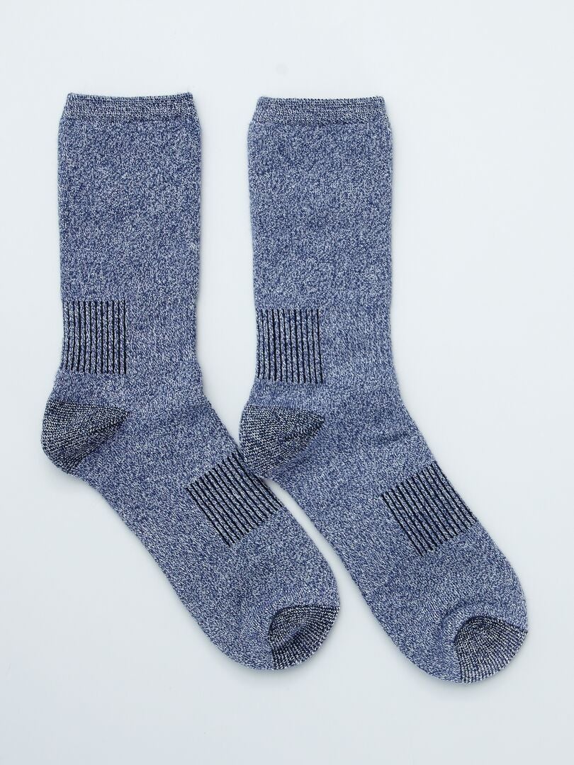 Lot de 2 paires de chaussettes thermiques - Lot bleu - Kiabi - 9.00€