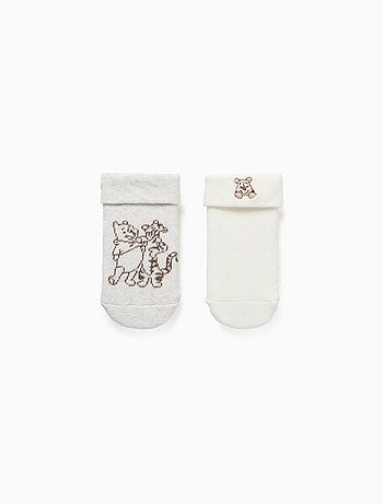 2 paires de chaussettes en éponge Winnie l'ourson