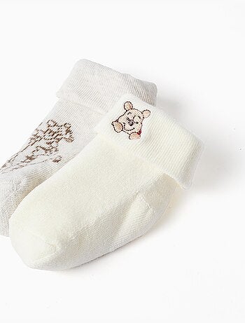 2 paires de chaussettes en éponge Winnie l'ourson