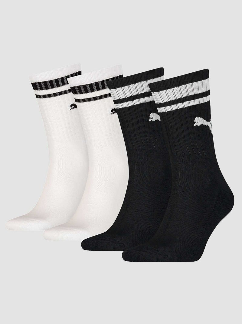 2 paires de chaussettes hautes 'Puma' - unisexe Noir/blanc - Kiabi