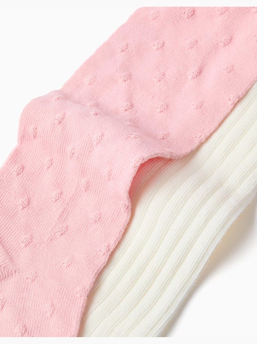 2 paires de collants côtelés/jacquard - Kiabi
