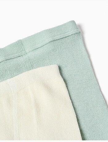 2 paires de collants côtelés/jacquard