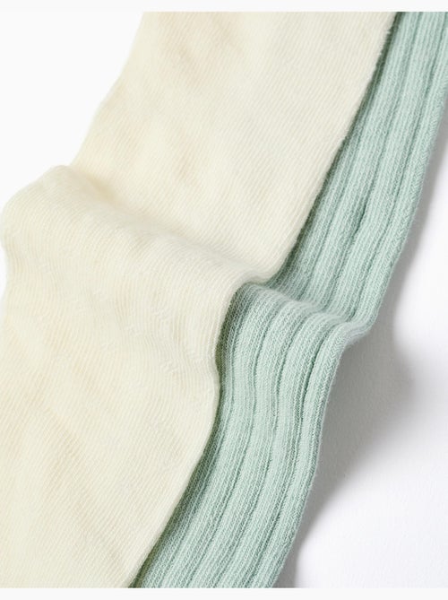 2 paires de collants côtelés/jacquard - Kiabi