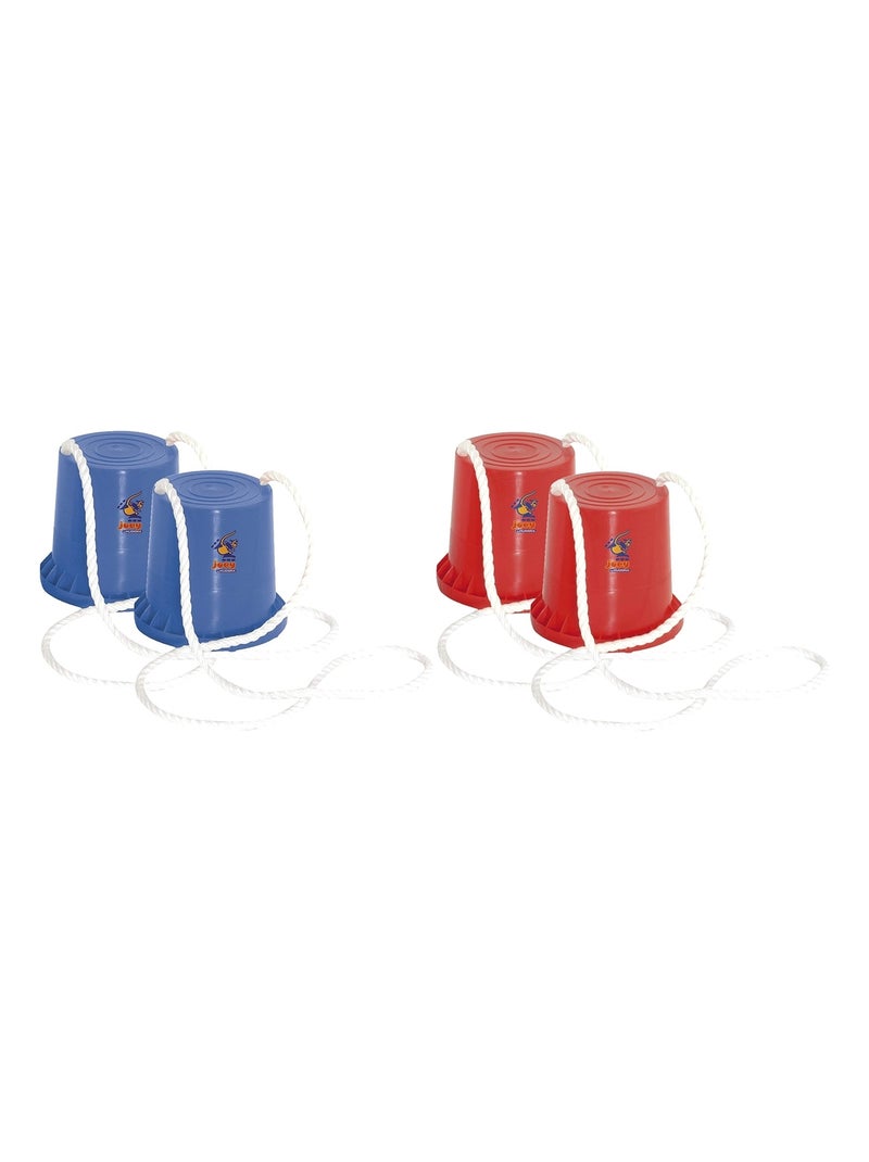 2 paires Seaux à marcher rouge+bleu Bleu Rouge - Kiabi