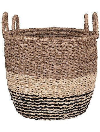 2 paniers en rotin marron et noir - House Nordic