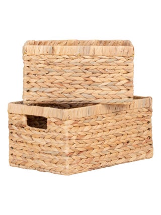 2 paniers rectangulaires en jacinthe d'eau - House Nordic