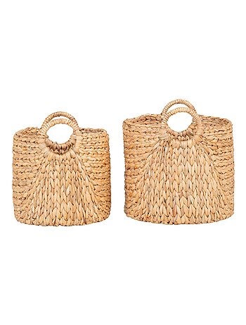 2 paniers ronds en jacinthe d'eau - House Nordic