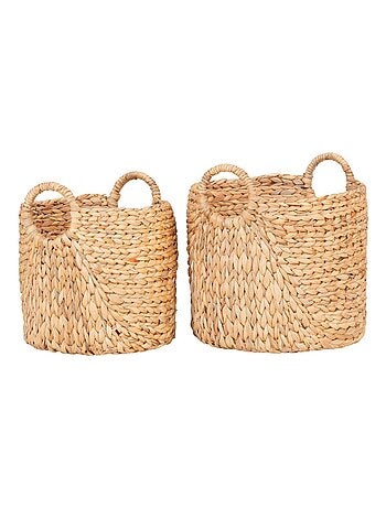 2 paniers ronds en jacinthe d'eau - House Nordic