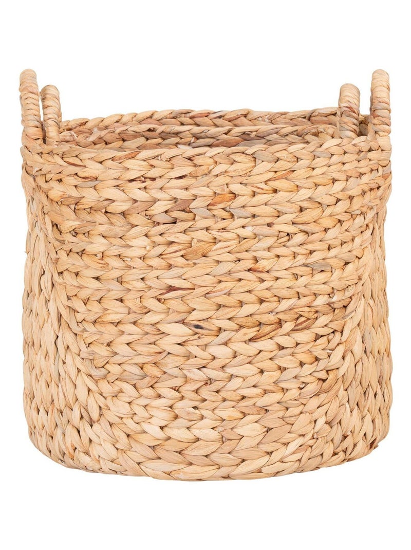 2 paniers ronds en jacinthe d'eau - House Nordic Beige - Kiabi