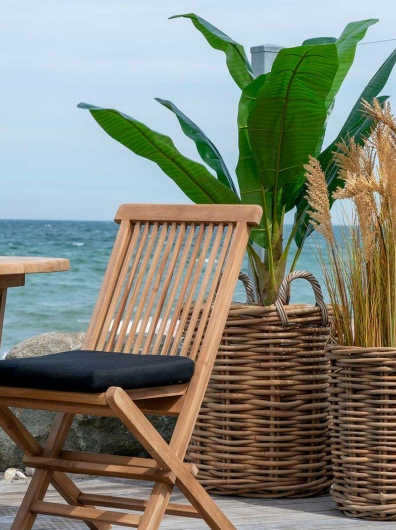 2 paniers ronds en rotin avec poignées et - House Nordic Marron - Kiabi