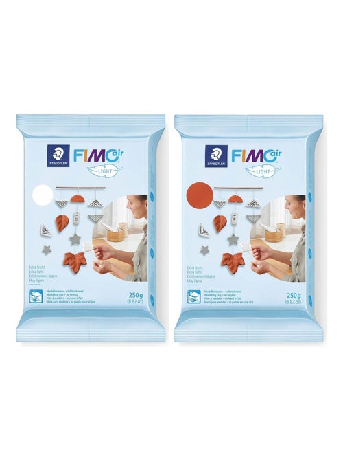2 pâtes polymères Fimo Air Light 250 g Blanc + - Staedtler - Kiabi
