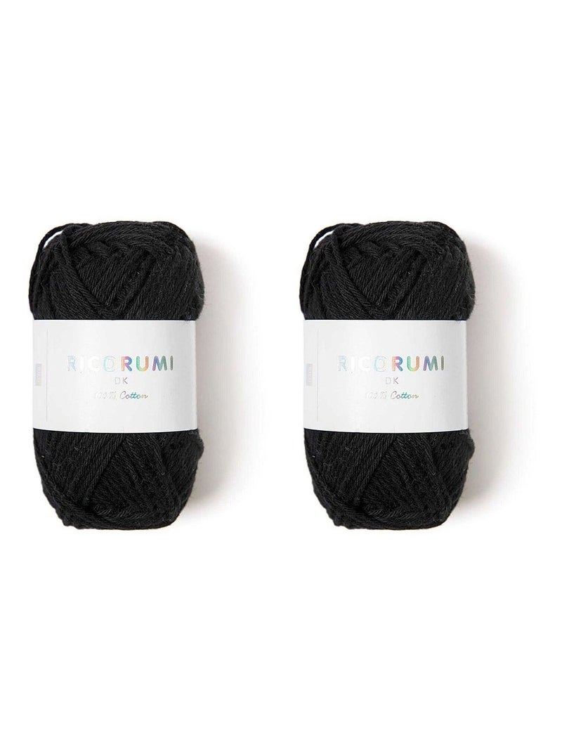 2 pelotes de coton 57,5 m - Noir - Rico Design Noir - Kiabi