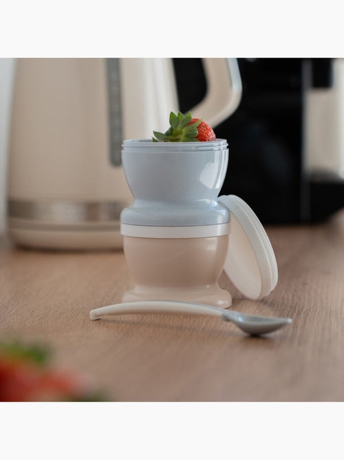 2 petits pots pour nourriture + 1 cuillère douce - Kiabi