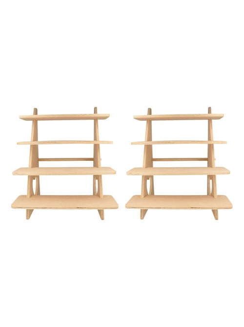 2 présentoirs bois à 4 étagères 38 x 32 x 26 cm - Artemio - Kiabi