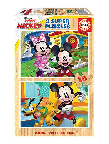 2 puzzles de 16 pieces Mickey Minnie