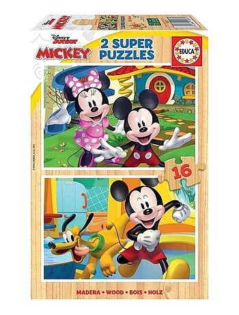 2 puzzles de 16 pieces Mickey Minnie