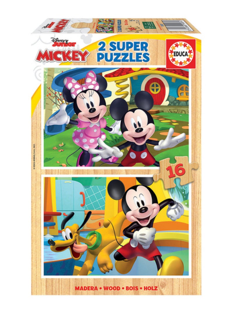 2 puzzles de 16 pieces Mickey Minnie N/A - Kiabi