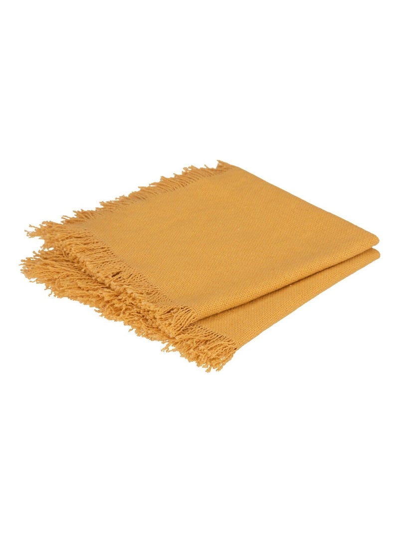 2 Serviettes de table Collection Ethnique Jaune moutarde - Kiabi