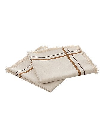 2 Serviettes de table rayees en coton Mahas