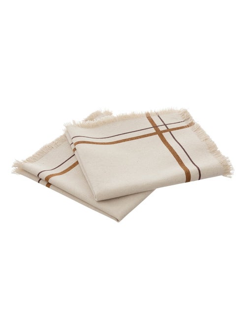 2 Serviettes de table rayees en coton Mahas - Kiabi