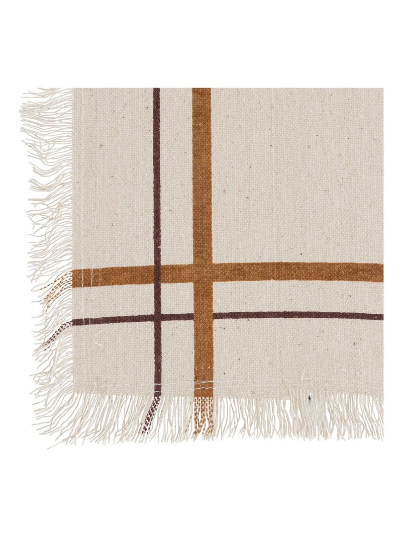 2 Serviettes de table rayees en coton Mahas Beige - Kiabi
