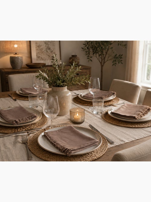 2 Serviettes de tables a franges en coton - Kiabi 2 Serviettes de tables a franges en coton - Kiabi