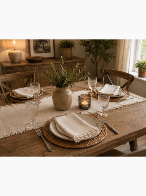 2 Serviettes de tables a franges en coton - Kiabi 2 Serviettes de tables a franges en coton - Kiabi