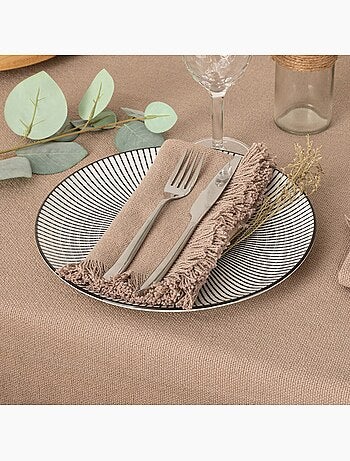 2 Serviettes de tables a franges en coton