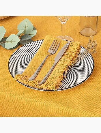 2 Serviettes de tables a franges en coton
